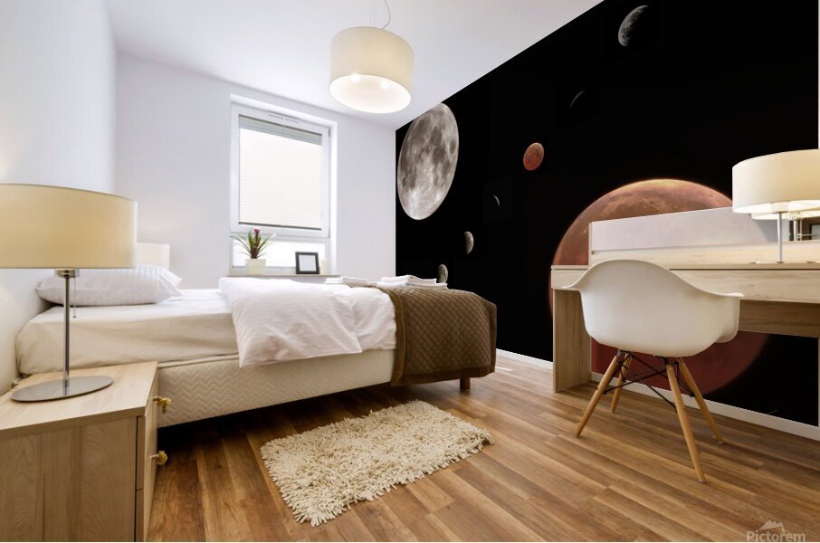 2025 Blood Moon Eclipse Composite Mural print