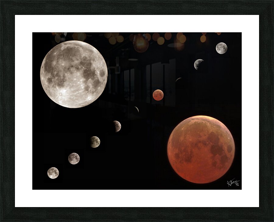 2025 Blood Moon Eclipse Composite Picture Frame print