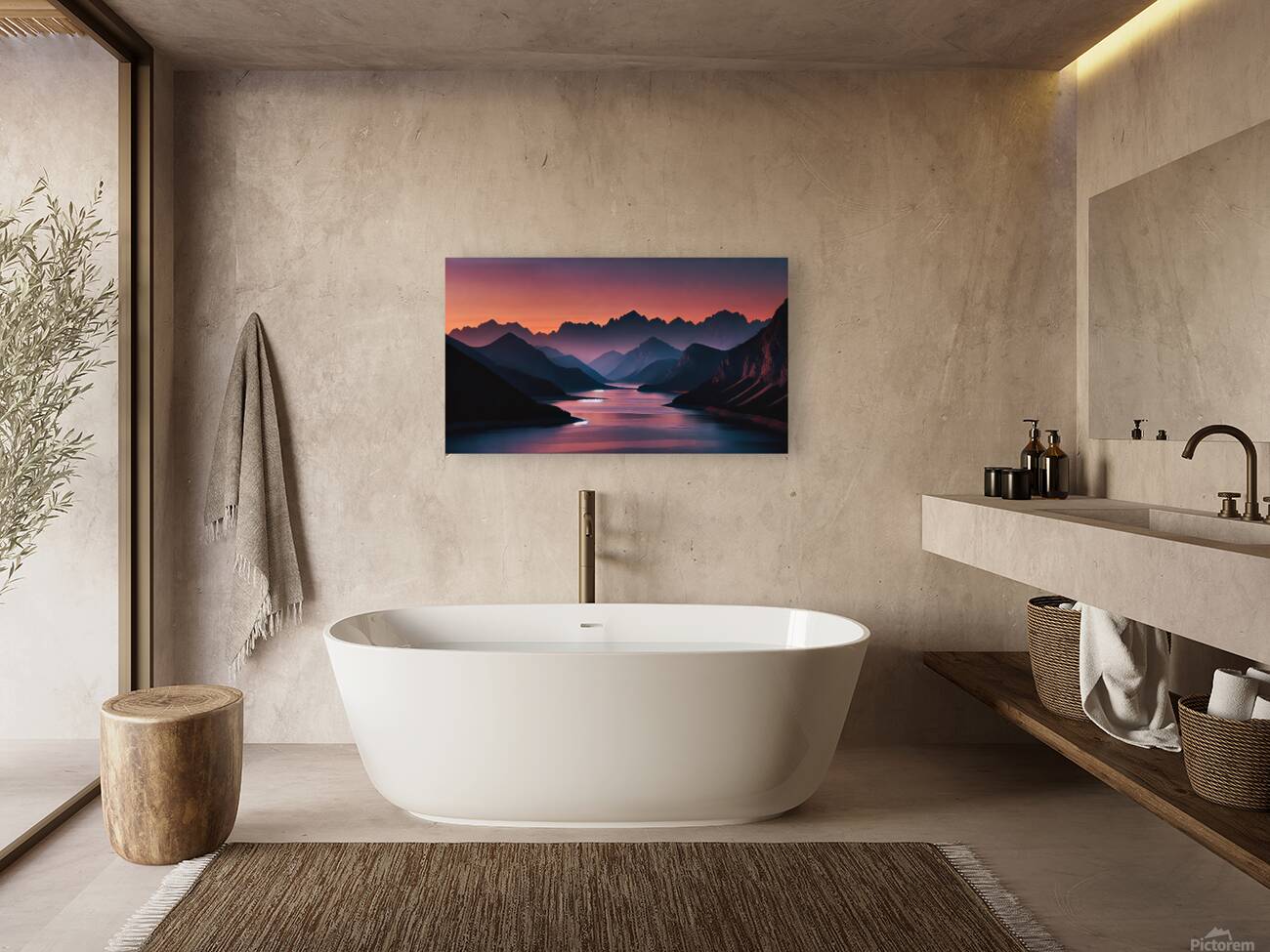   Dusk Mountains Reproduction