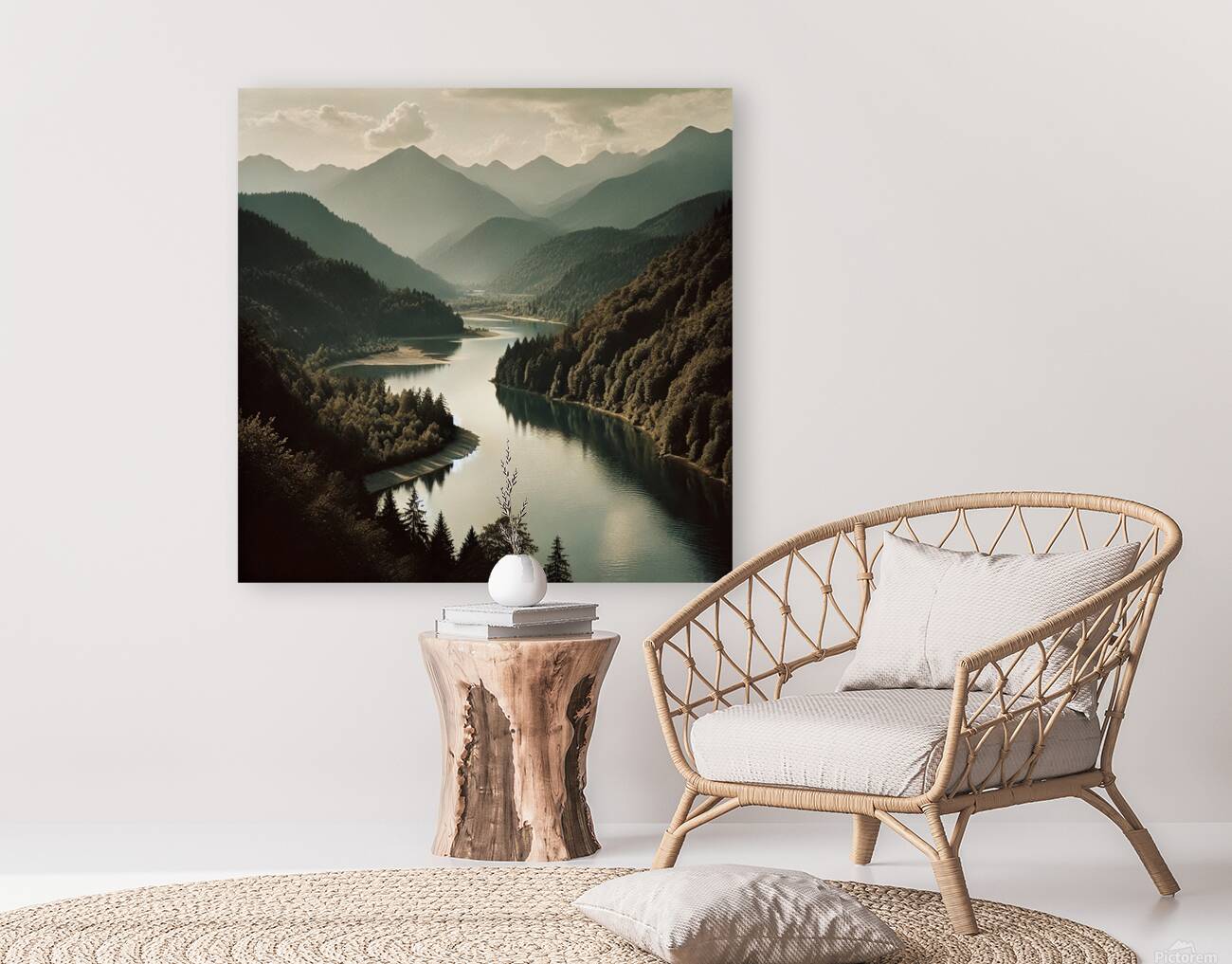 River s Serene Path Reproduction
