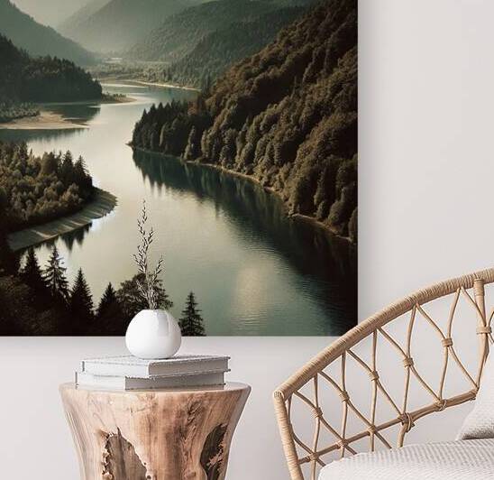 River s Serene Path Reproduction