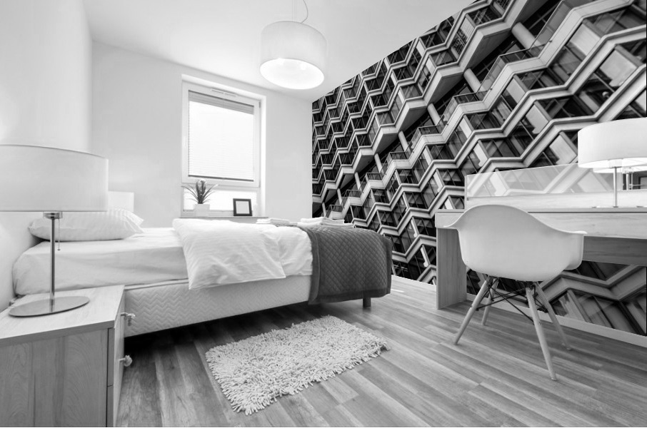 abstract grid lines phila Mural print