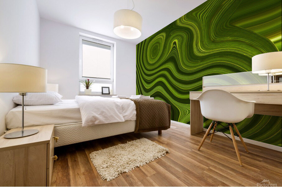 Green abstract liquify background close up Mural print