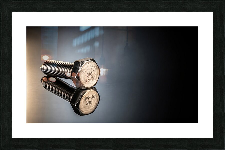 Metal Screw Reflection Picture Frame print