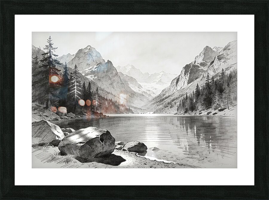 Pencil Landscape 4 Picture Frame print