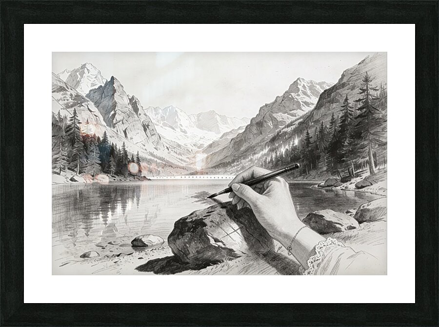 Pencil Landscape 7 Picture Frame print