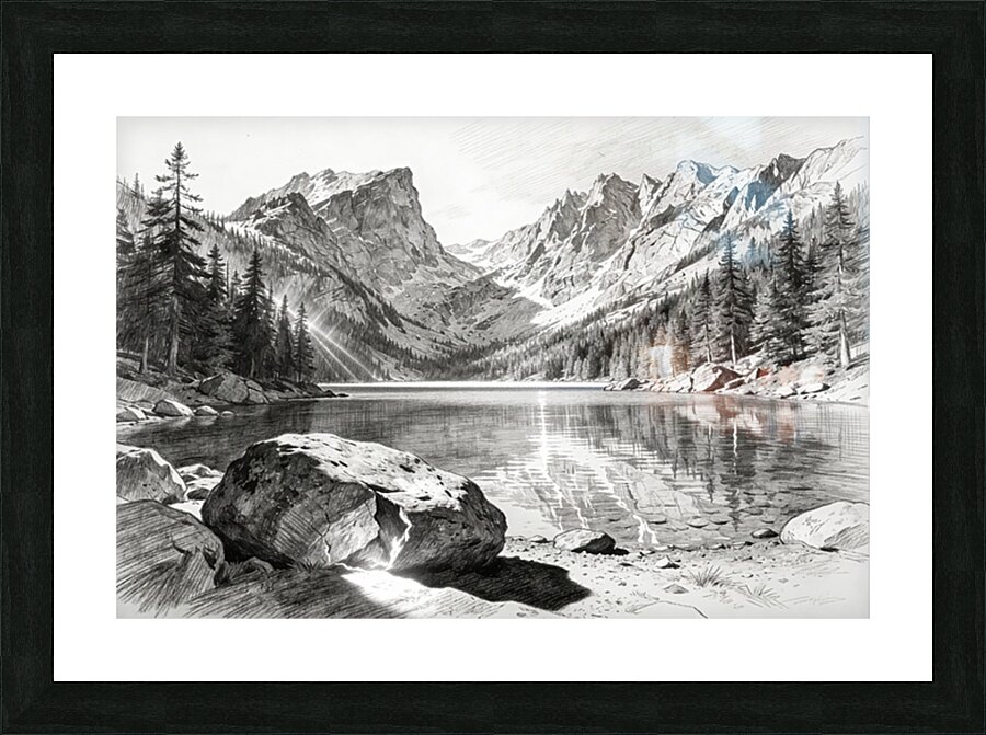 Pencil Landscape 9 Picture Frame print