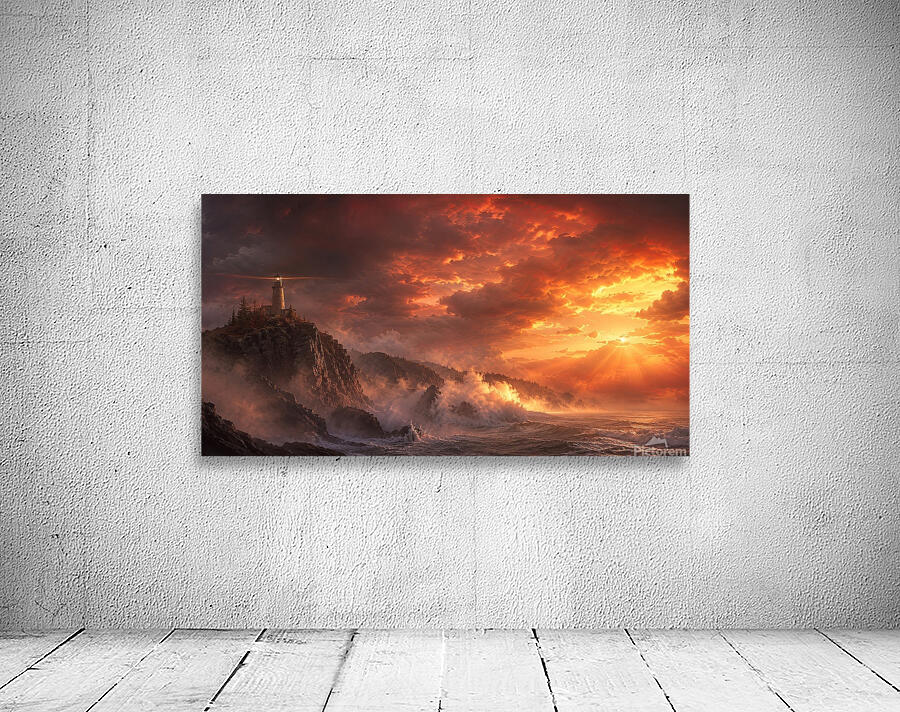 Dramatic Sunset Over Rocky Coast Wall Preview