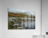 Harvey s Lake Autumn Fog Clearing Acrylic Print
