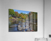 Autumn River Stone Crossing Acrylic Print