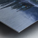 Misty Emerald Lake Chalet reflections Metal print