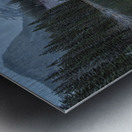 Misty Emerald Lake Mountain reflection Metal print