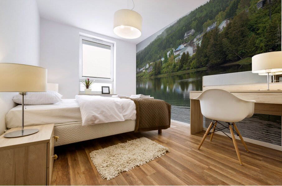 Foggy Spring Morning refections Mural print