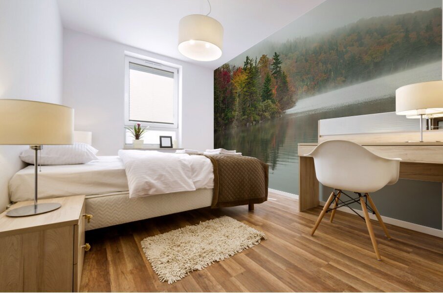 Foggy Echo Lake Fall Reflections Impression murale