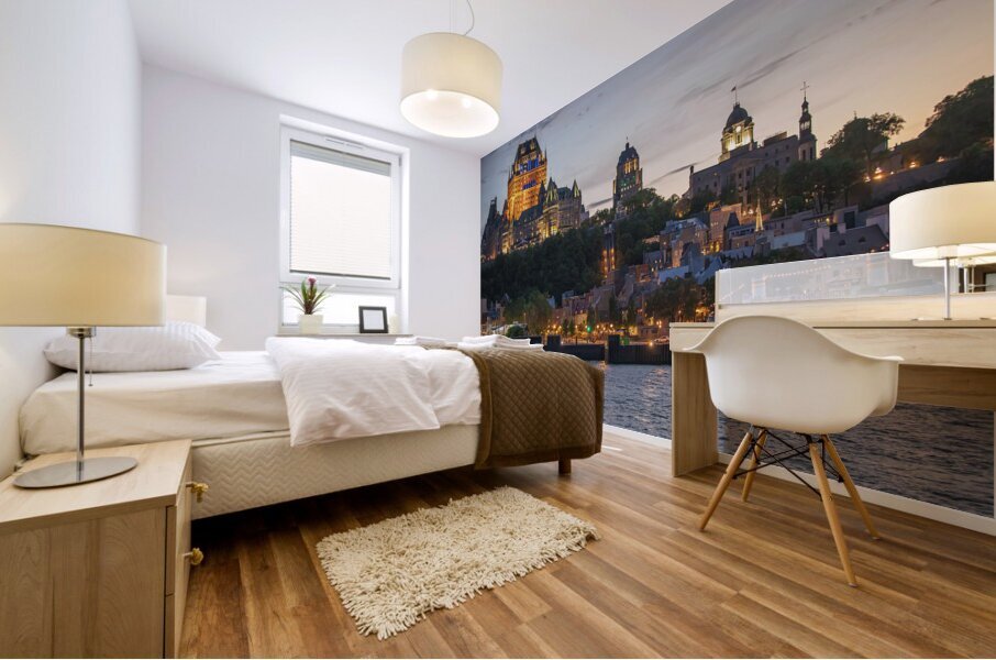 Magical Sunset glow of Quebec City Mural print