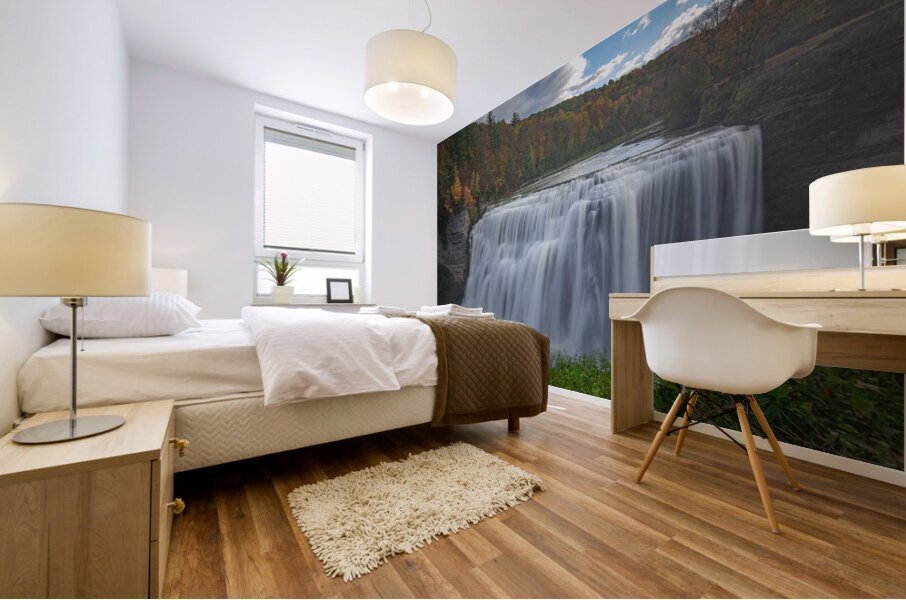 Autumn Wonderland at Middle Falls Mural print