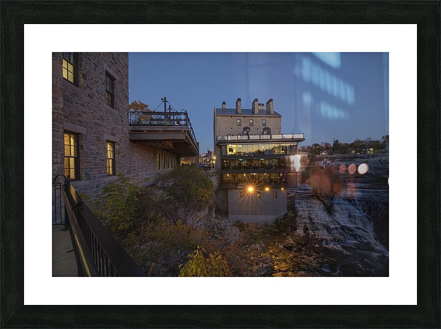 Elora Mill Evening glow Picture Frame print