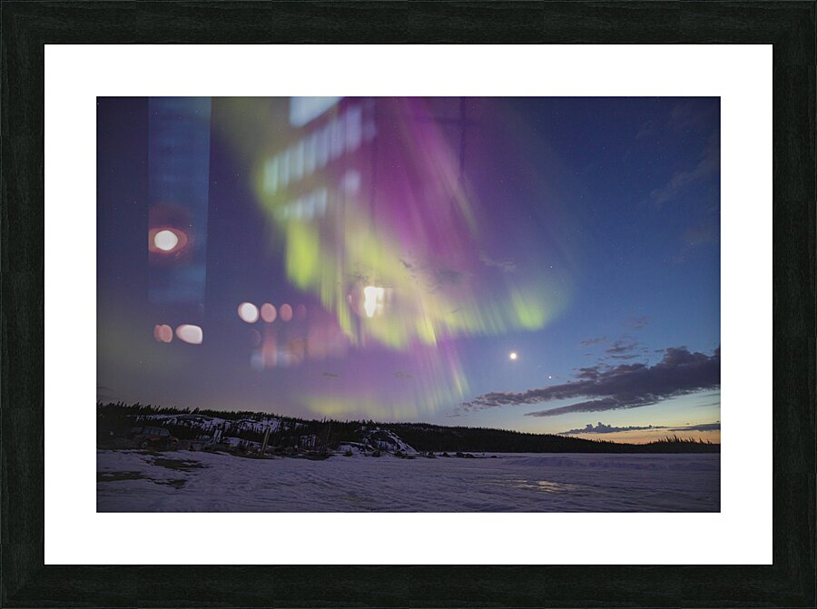 Prelude Lake Winter Aurora Picture Frame print