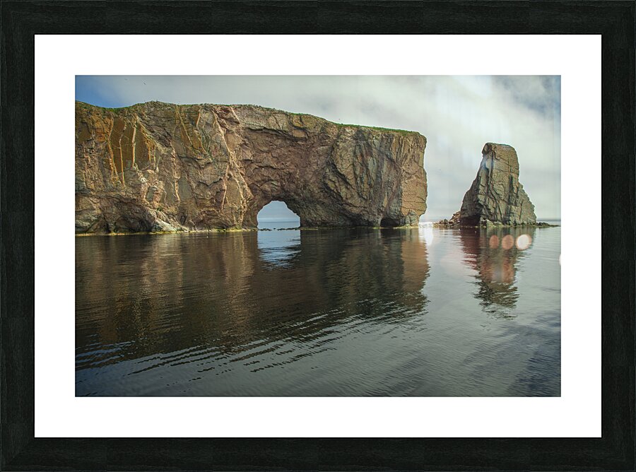 Close up of Perce Rock Reflection Picture Frame print