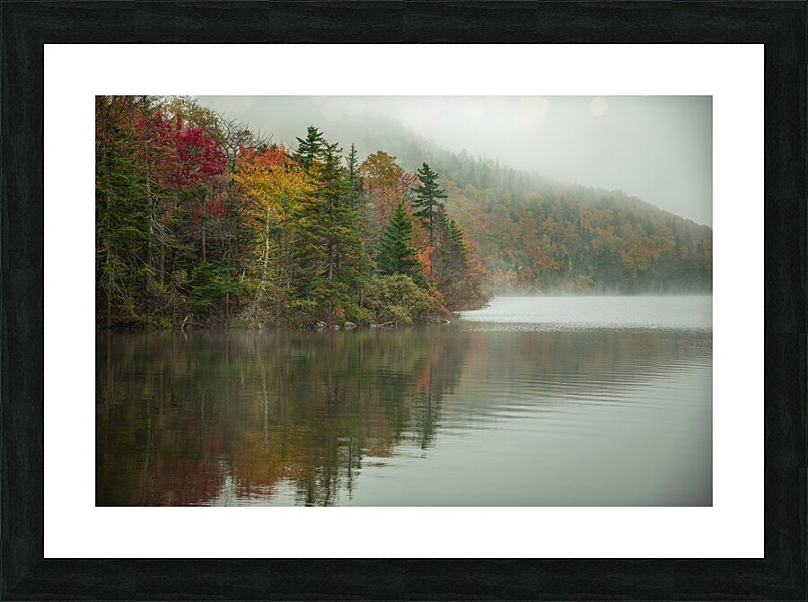 Foggy Echo Lake Fall Reflections Impression et Cadre photo