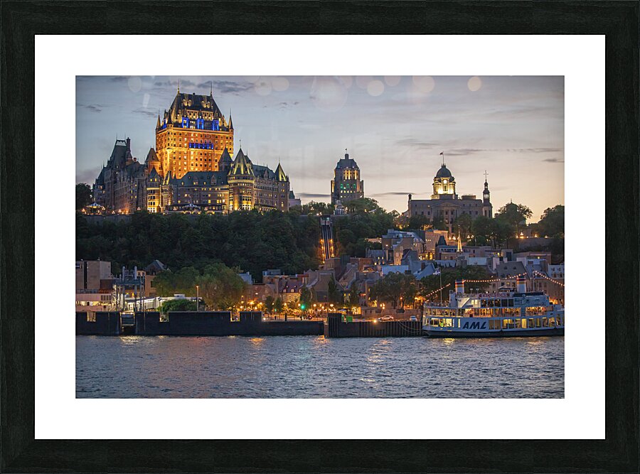 Magical Sunset glow of Quebec City Picture Frame print