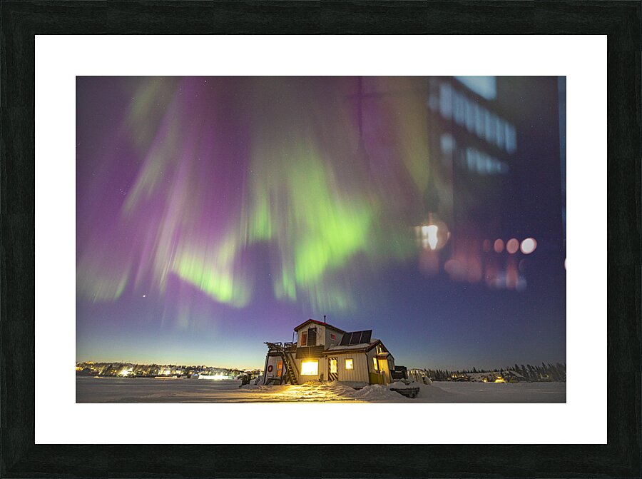 Houseboat Aurora Curtain Picture Frame print