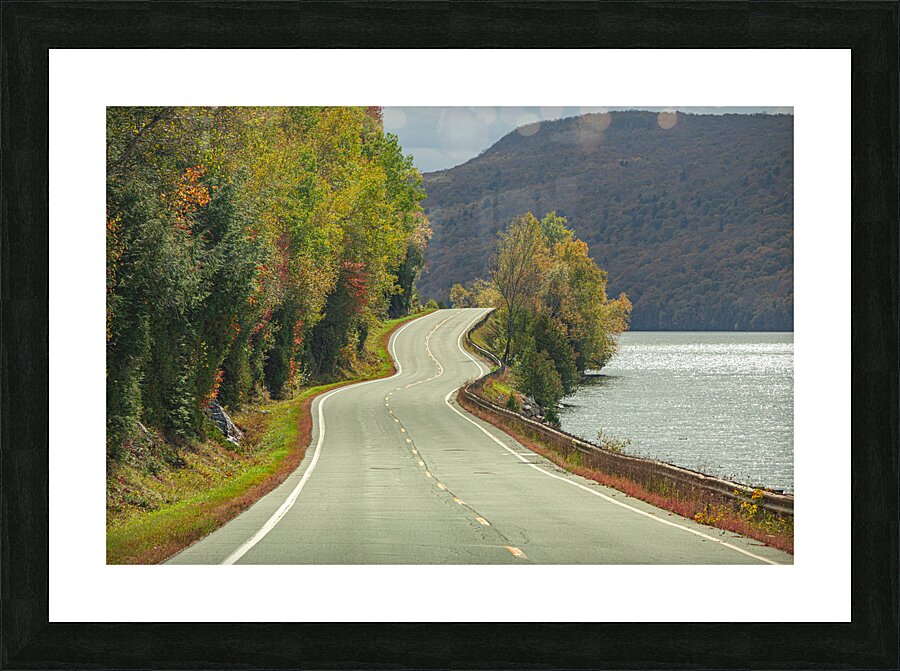 Lake Willoughby Autumn Road Picture Frame print