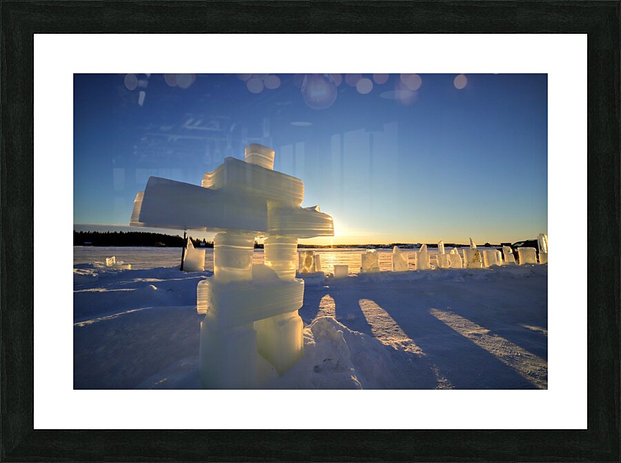 Snowking Winter inukshuk Picture Frame print