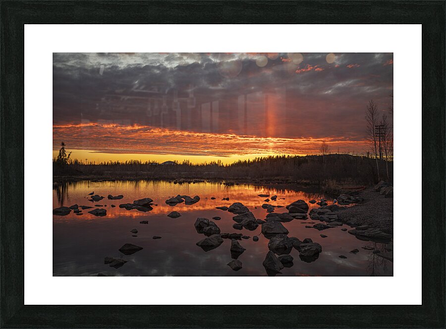 Mesmerizing Yellowknife Fiery Summer skies Picture Frame print