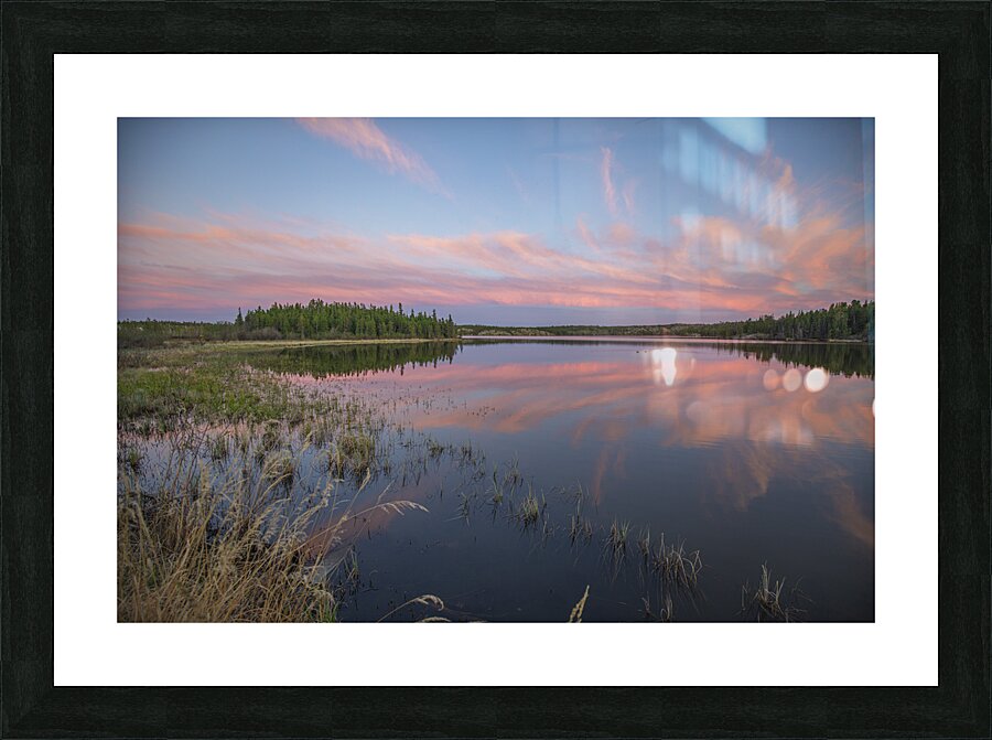 Jackfish Lake cotton candy Reflections Picture Frame print