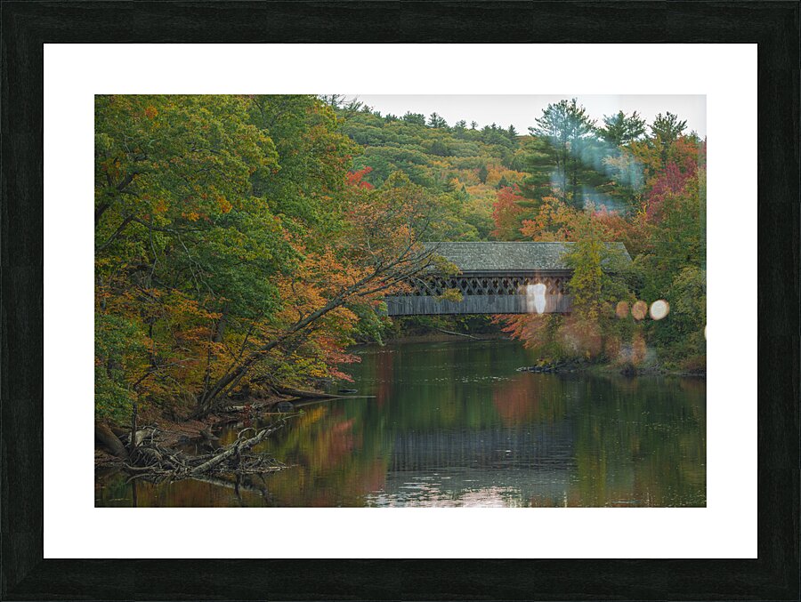 Henniker Covered Bridge Reflections Picture Frame print