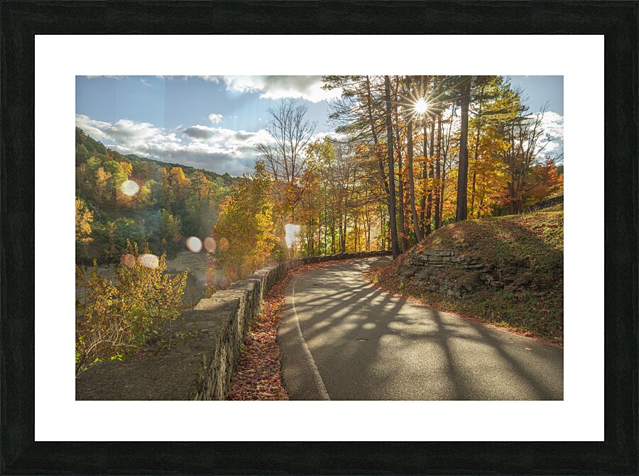 Letchworth Autumn Road Evening Glow Picture Frame print