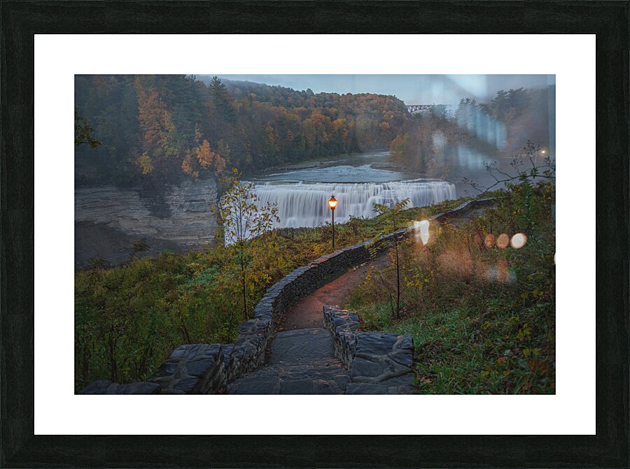 Evening Path to Middle Falls Picture Frame print