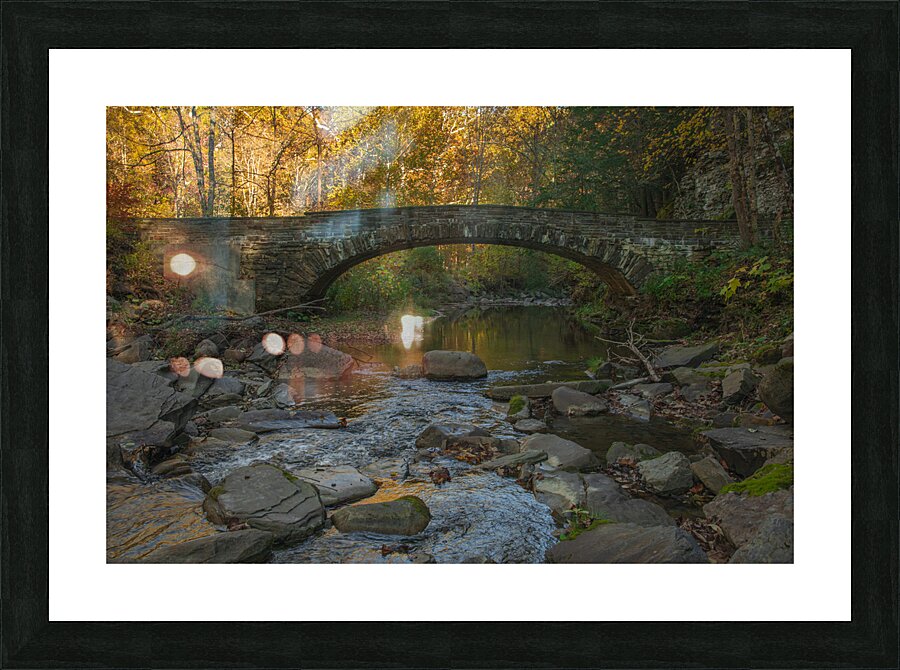 Autumn Stone Bridge Picture Frame print