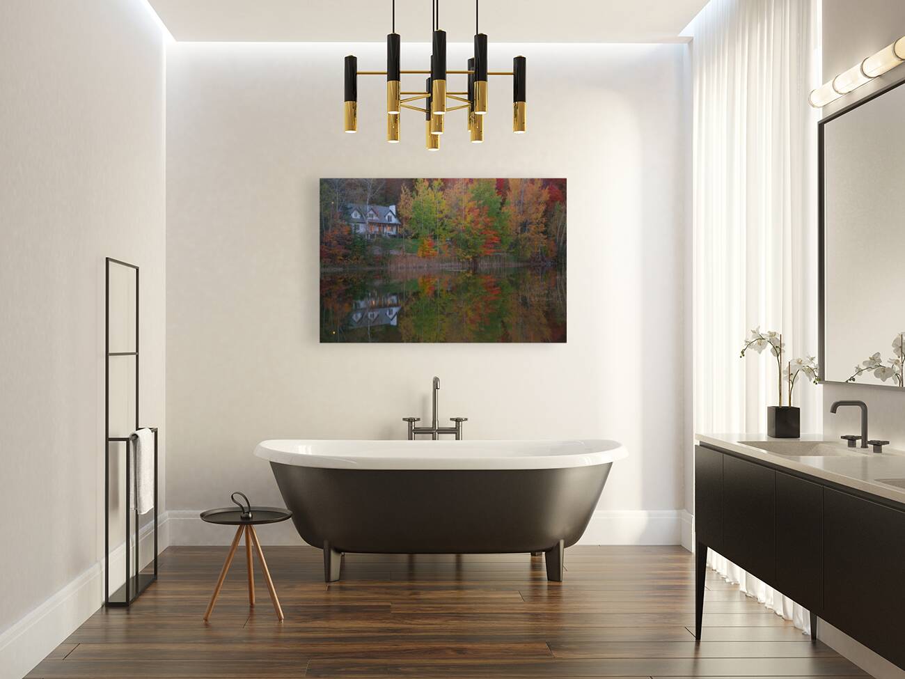 Parc Duquette Autumn Pond Reflection Reproduction