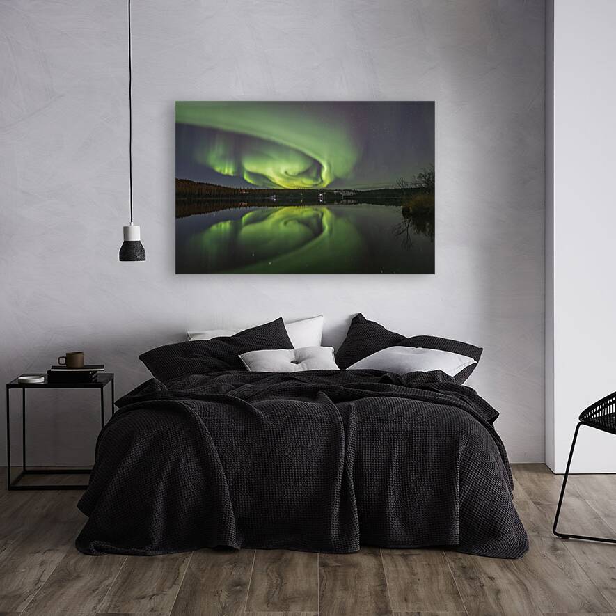 Madeline Lake Aurora Reflections Reproduction