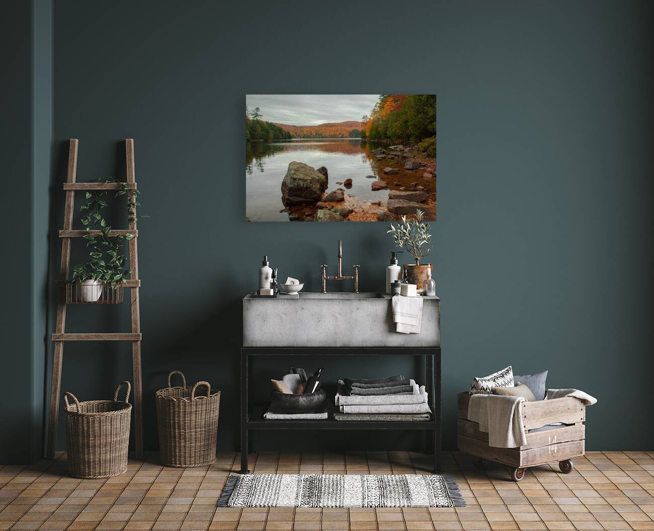 Meech lake Autumn reflections Reproduction