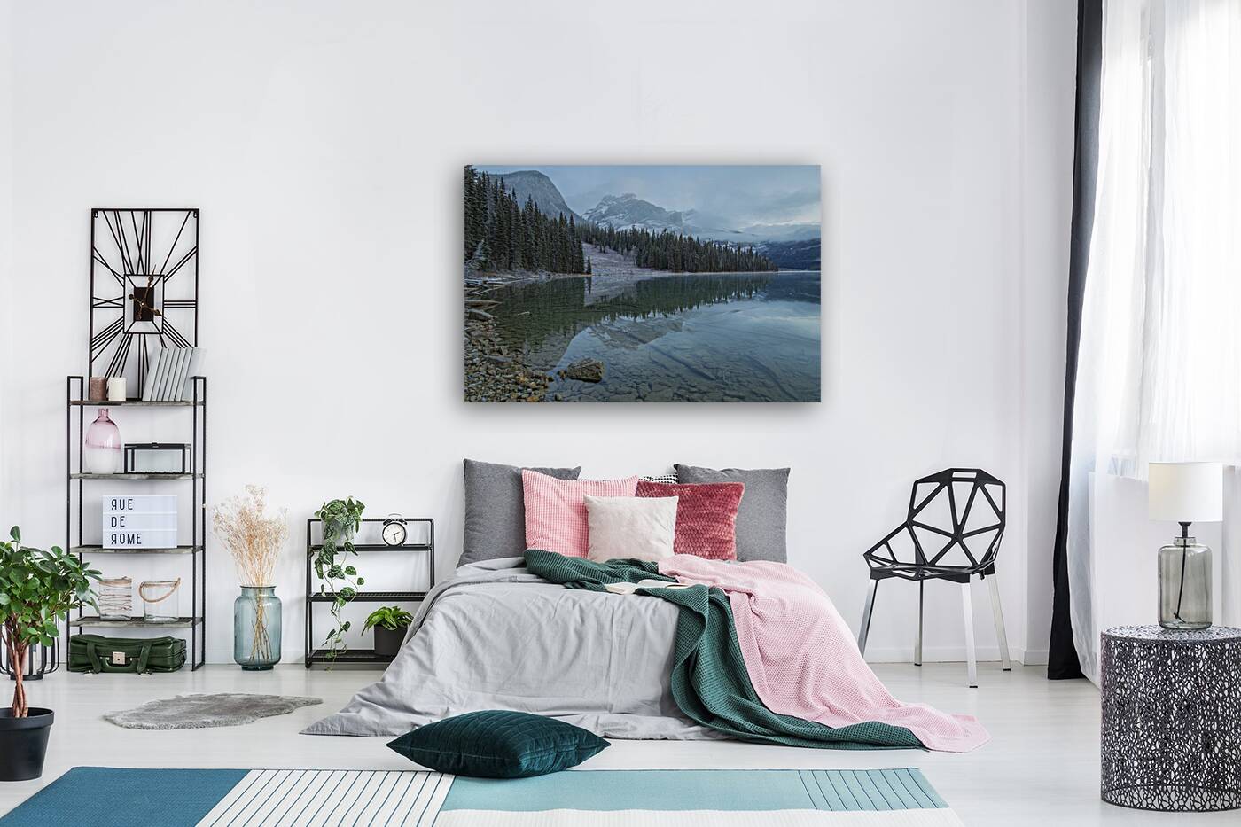 Misty Emerald Lake Mountain reflection Reproduction