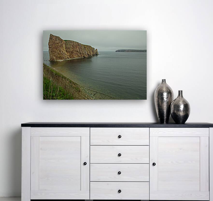 Foggy Seascape of Perce Rock Reproduction