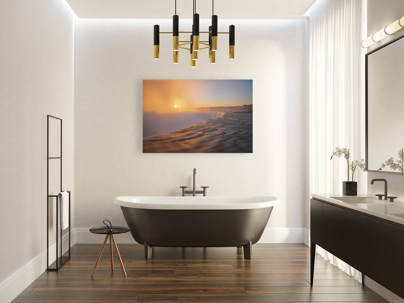 Horseshoe Falls majestic sunrise mist Reproduction