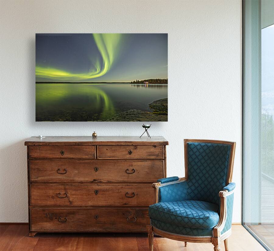 Yellowknife Aurora Reflections Reproduction