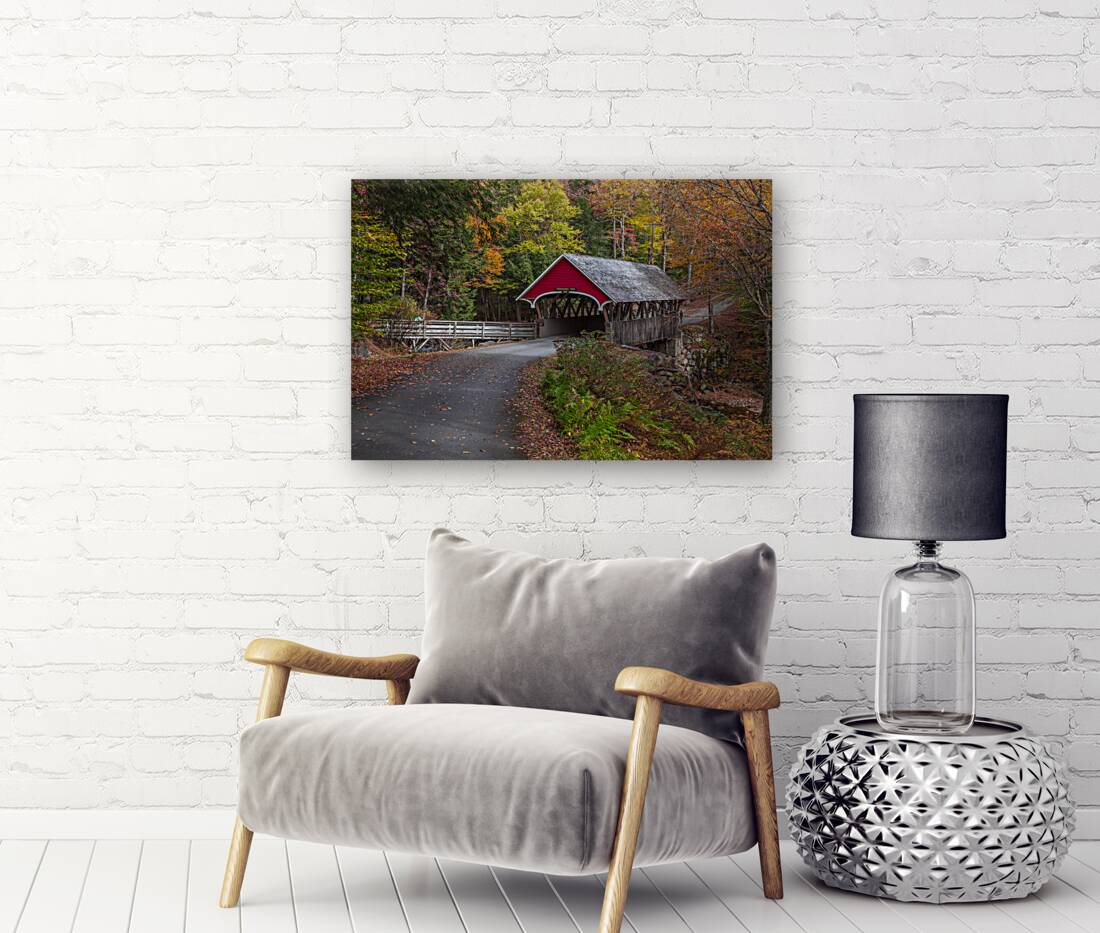Flume Covered Bridge Autumn Magic Reproduction