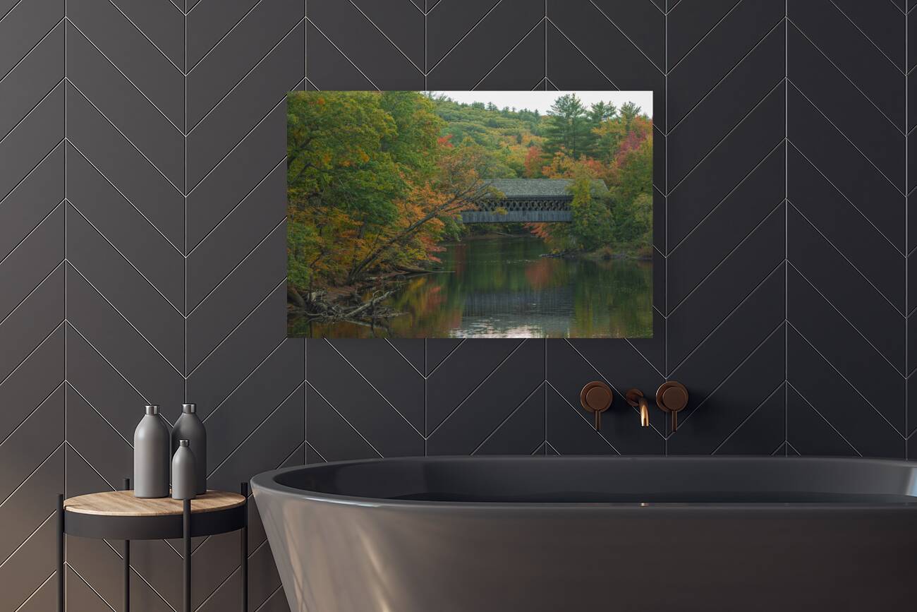 Henniker Covered Bridge Reflections Reproduction