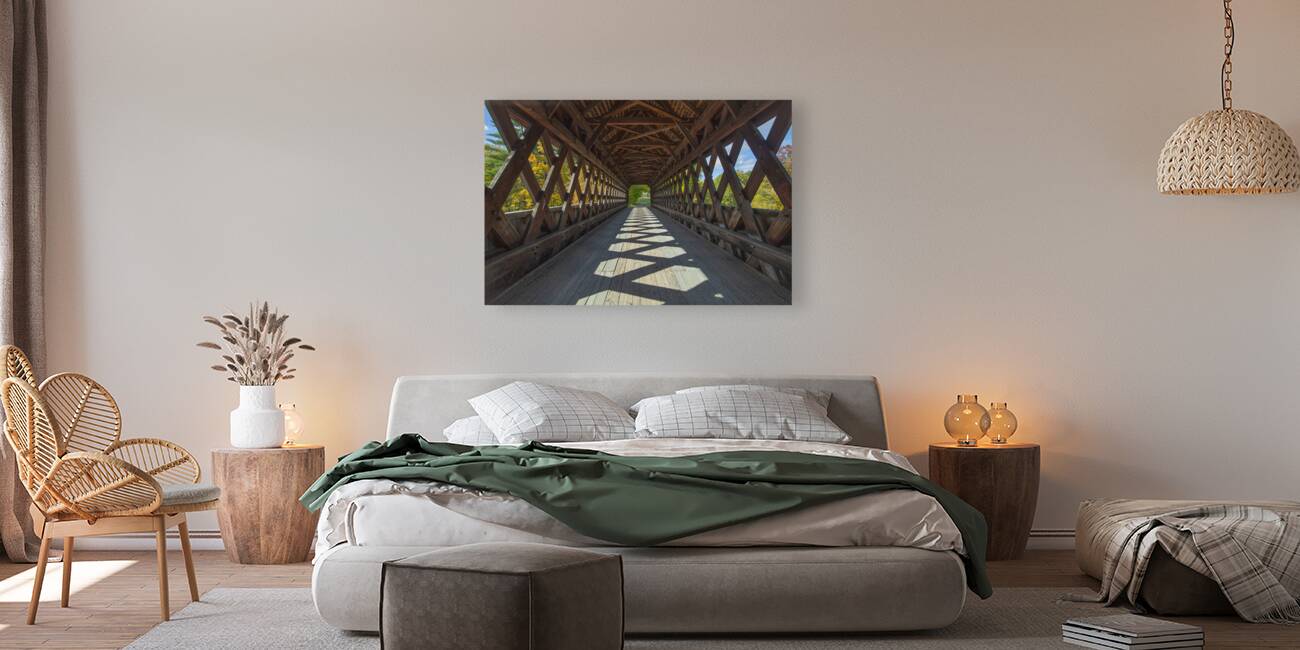 Within the Henniker Covered Bridge Reproduction