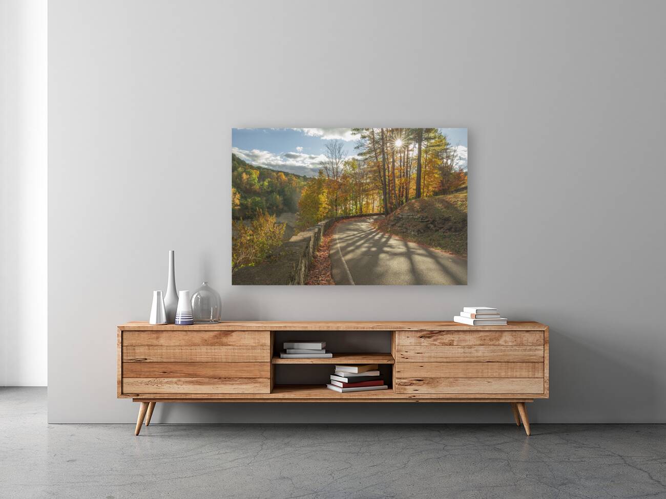 Letchworth Autumn Road Evening Glow Reproduction