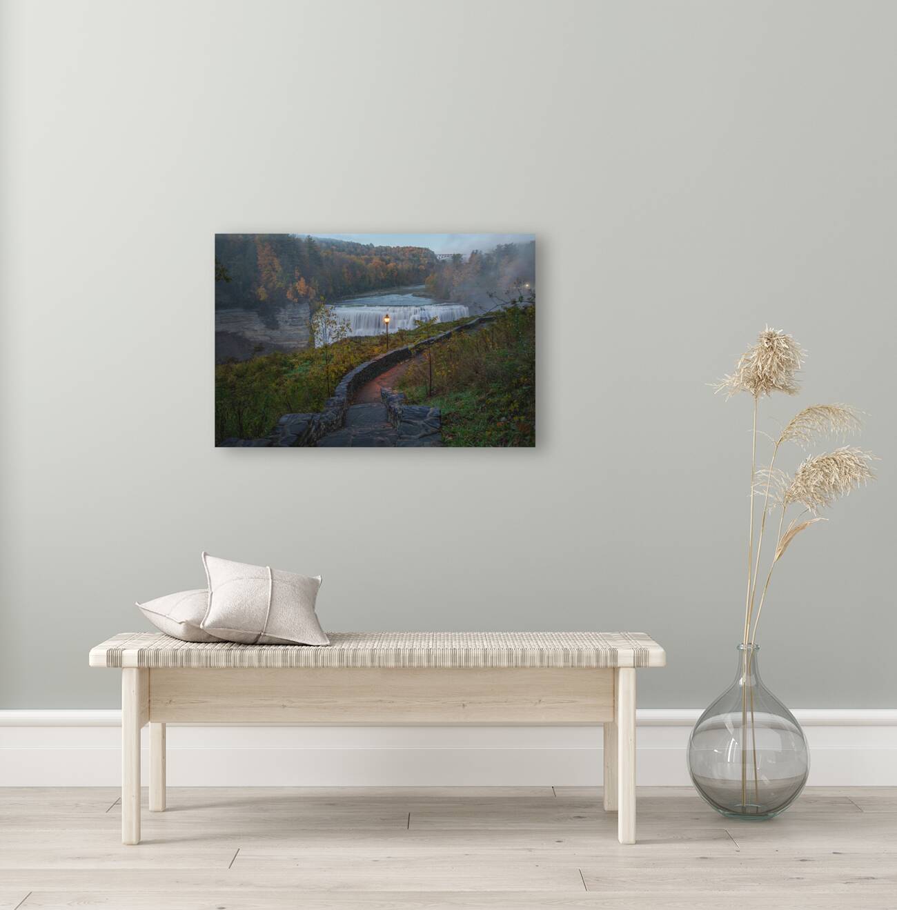 Evening Path to Middle Falls Reproduction