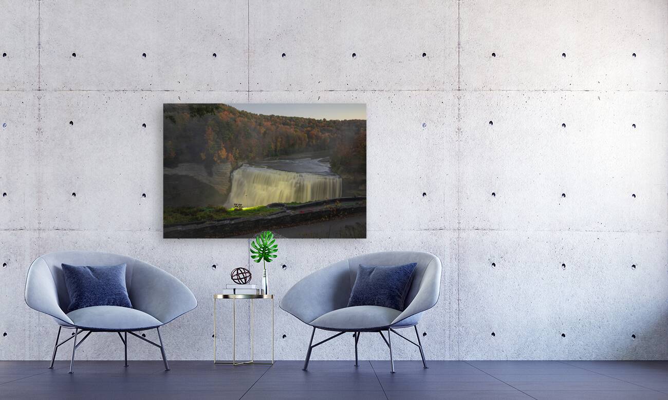 Evening Lights at Middle Falls Reproduction