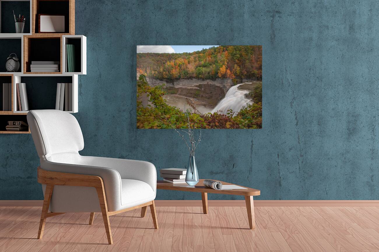 Autumn Splash At Middle Falls Reproduction