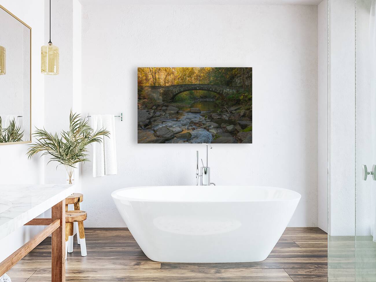 Autumn Stone Bridge Reproduction