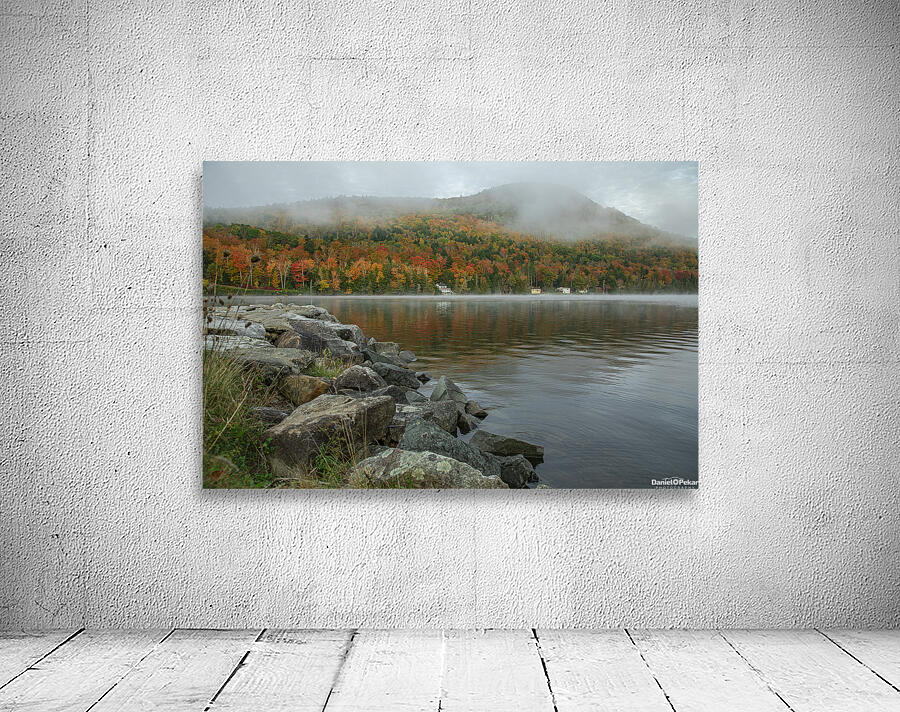 Harvey s Lake Autumn Fog Clearing Wall Preview